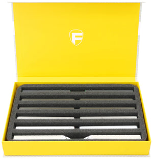Feldherr Magnetic Box yellow for model railway locomotives, wagons and vehicles - 6 slots for Z Gauge - vertical