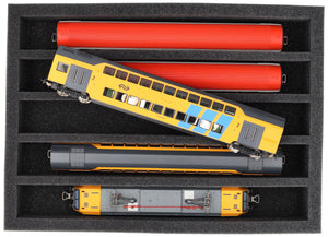DD065A001 Feldherr foam insert for model railway - H0 scale - 5 compartments - for upright storage