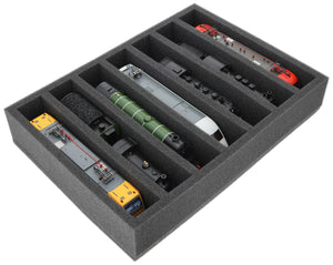 DD065A004 Feldherr foam insert for model railway - 00 scale - 7 compartments - for upright storage