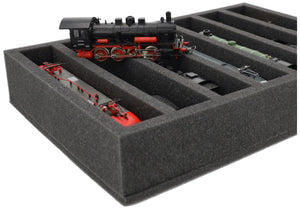 DD065A004 Feldherr foam insert for model railway - 00 scale - 7 compartments - for upright storage