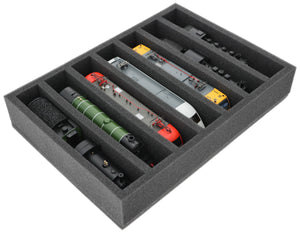 DD065A003 Feldherr foam insert for model railway - H0 scale - 7 compartments - for upright storage