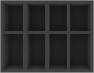 GYMFET075BO 310 mm x 240 mm x 75 mm foam tray for board games with 8 compartments