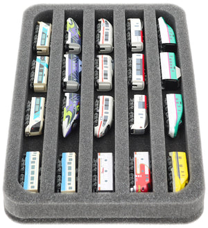 HS030A015 Feldherr foam insert for Z-Shorty model railway - 5 compartments - for horizontal storage