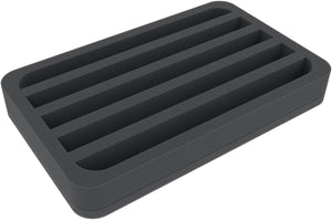 HS040A004 foam tray N-gauge - vertical - 5 slots for model railway locomotives, wagons and vehicles