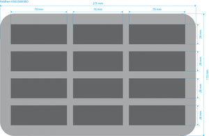 HS035I003BO Bandeja de espuma Half-Size de 35 mm con 12 compartimentos