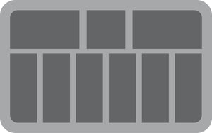 HS035I004BO Bandeja de espuma Half-Size de 35 mm con 9 compartimentos