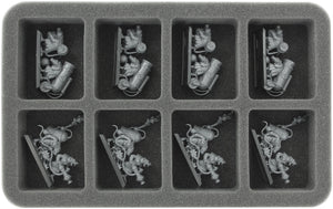HS040BF02BO 40 mm Half-Size foam tray with 8 compartments
