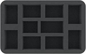 HS050A103 50 mm foam tray for miniatures in 1:56 scale (28 mm) - 10 compartments