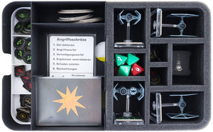 Feldherr Half-Size Case 50 with foam tray and Organizer Insert trays for Star Wars: X-Wing - miniatures + accessories