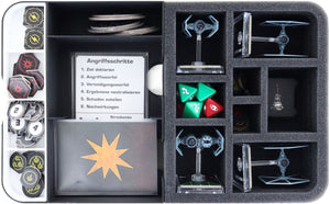 Feldherr Half-Size Case 50 with foam tray and Organizer Insert trays for Star Wars: X-Wing - miniatures + accessories