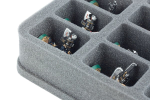 HSCY050BO Bandeja de espuma de 50 mm de tamaño medio con 16 ranuras