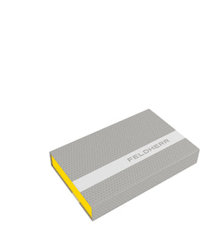 Feldherr Magnetic Box yellow for model railway locomotives, wagons and vehicles - 6 slots for Z Gauge - vertical