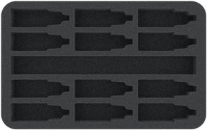 HSMEHH035BO foam tray for 12 model color bottles and paintbrushes