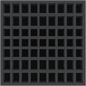 BXMEWM060BO 312 mm x 312 mm x 60 mm foam tray for board games - 63 compartments