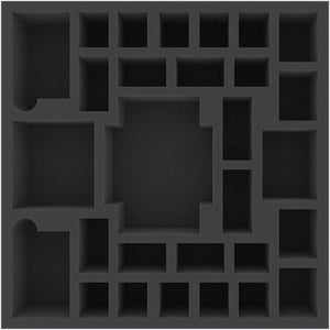 AGER060BO 295 mm x 295 mm x 60 mm foam tray with 29 compartments for board game boxes