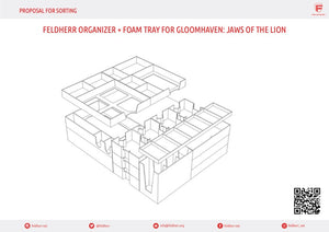 Feldherr Organizer Insert + foam tray for Gloomhaven: Jaws of the Lion - board game box