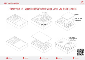 Juego de espuma Feldherr + Organizador para Warhammer Quest: Cursed City - caja del juego de mesa