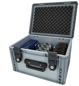 Feldherr oasis premium para móviles en colegios Espacio para 34 smartphones, a prueba de polvo y salpicaduras, con cerradura y asa