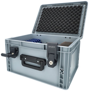 Feldherr oasis premium para móviles en colegios Espacio para 34 smartphones, a prueba de polvo y salpicaduras, con cerradura y asa