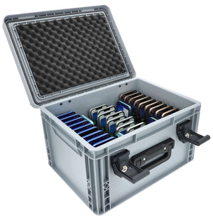 Feldherr oasis premium para móviles en colegios Espacio para 34 smartphones, a prueba de polvo y salpicaduras, con cerradura y asa