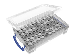 Feldherr paint racks + token trays for 4L Really Useful Boxes - 56 Citadel Paint Pots (12 ml) + game material