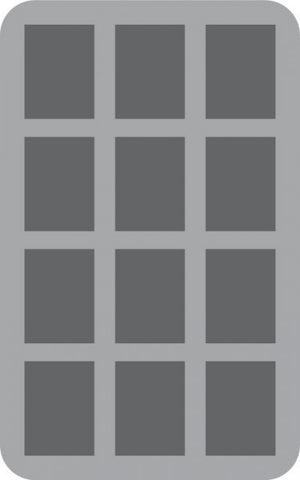 HS070I012BO Bandeja de espuma Half-Size de 70 mm con 12 compartimentos