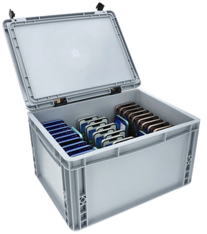 Feldherr Euro Box with lid and foam for 34 smartphones